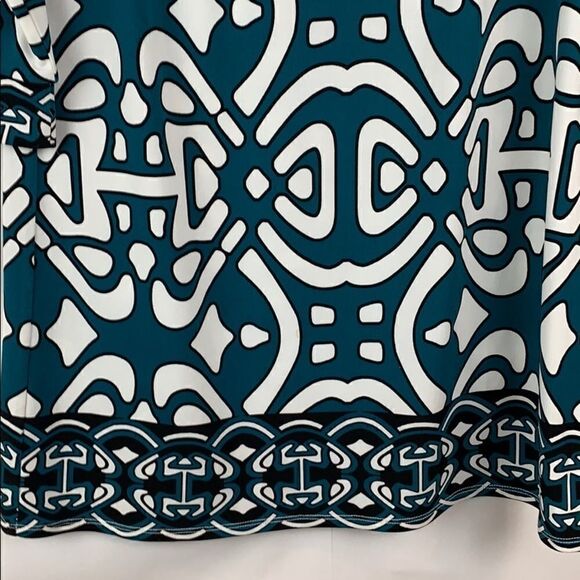 Laundry By Design green, white& black print dress - Picture 3 of 8